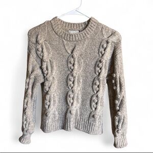 Kids Cable Knit Sweater in Taupe